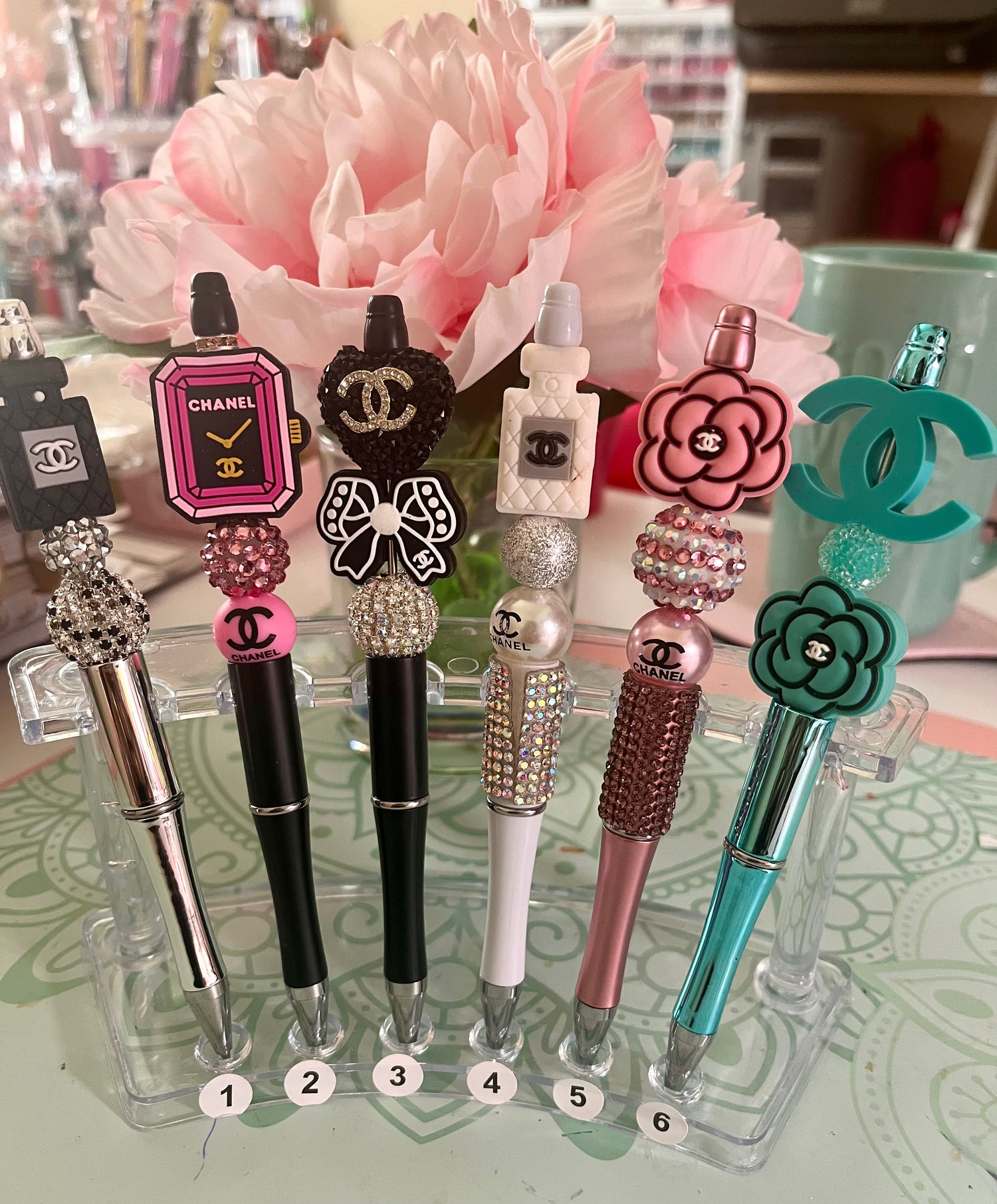 Custom Beaded Pens - Fashion Focal Pens, Pretty Pens, Fancy Bling Pens, Themed Beaded Pen, Pen Collector, Gifts for Writers