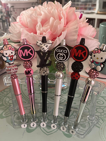 Custom Beaded Pens - Fashion Focal Pens, Pretty Pens, Fancy Bling Pens, Themed Beaded Pen, Pen Collector, Gifts for Writers