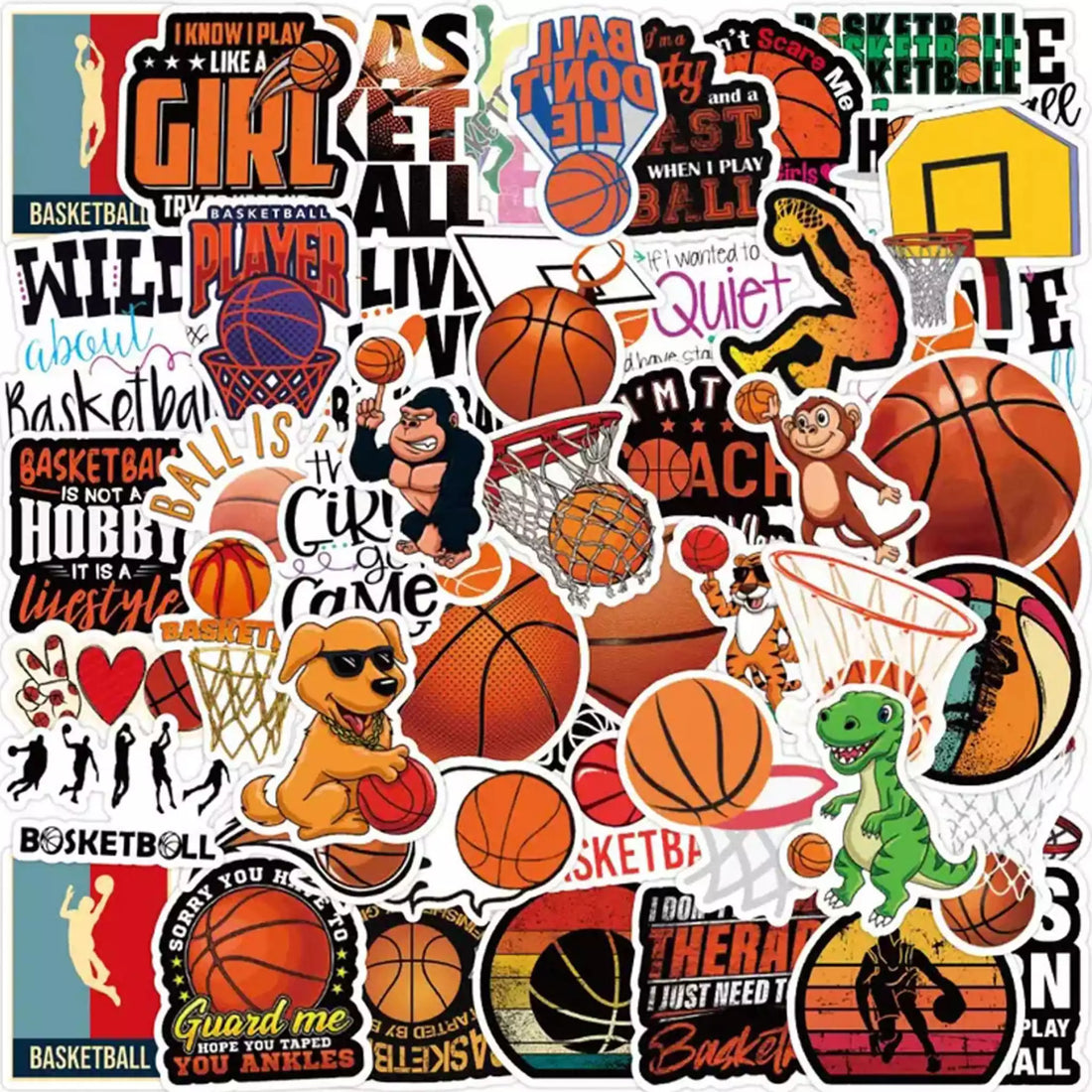 Waterproof Basketball Stickers, Basketball Quote Stickers, Stickers for Basketball Players, Sports Fan Gifts