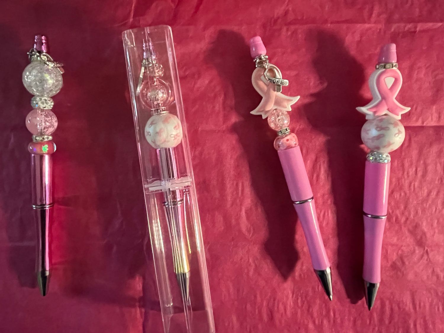 Cancer Awareness Pink Ribbon Bling Pens