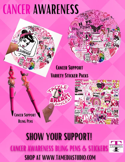 cancer awareness bling pens flyer