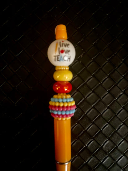 Teacher Beaded Pen, Back to School, Custom Teacher Focal Pen, Gifts for Teachers, Teacher Appreciation