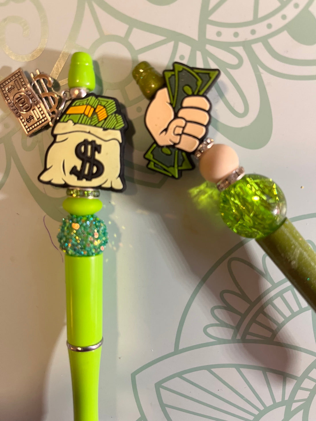 Manifest Money Beaded Pen - Custom Beaded Pen, Manifest Money, Gifts for Writers, Fashion Beaded Pen