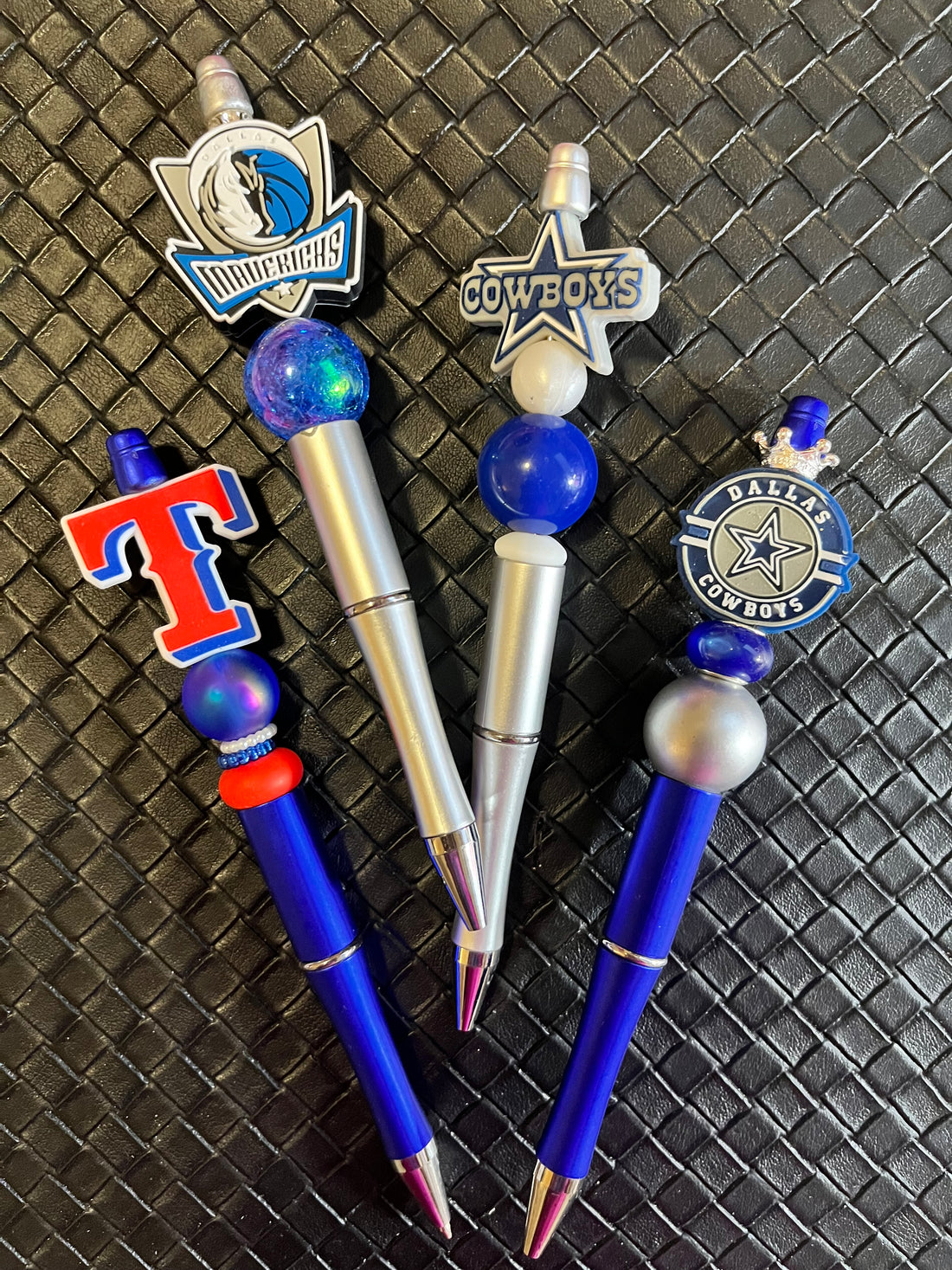 Dallas Teams Beaded Pens - Custom Made Beaded Focal Pens, Sports Focal Pens,
