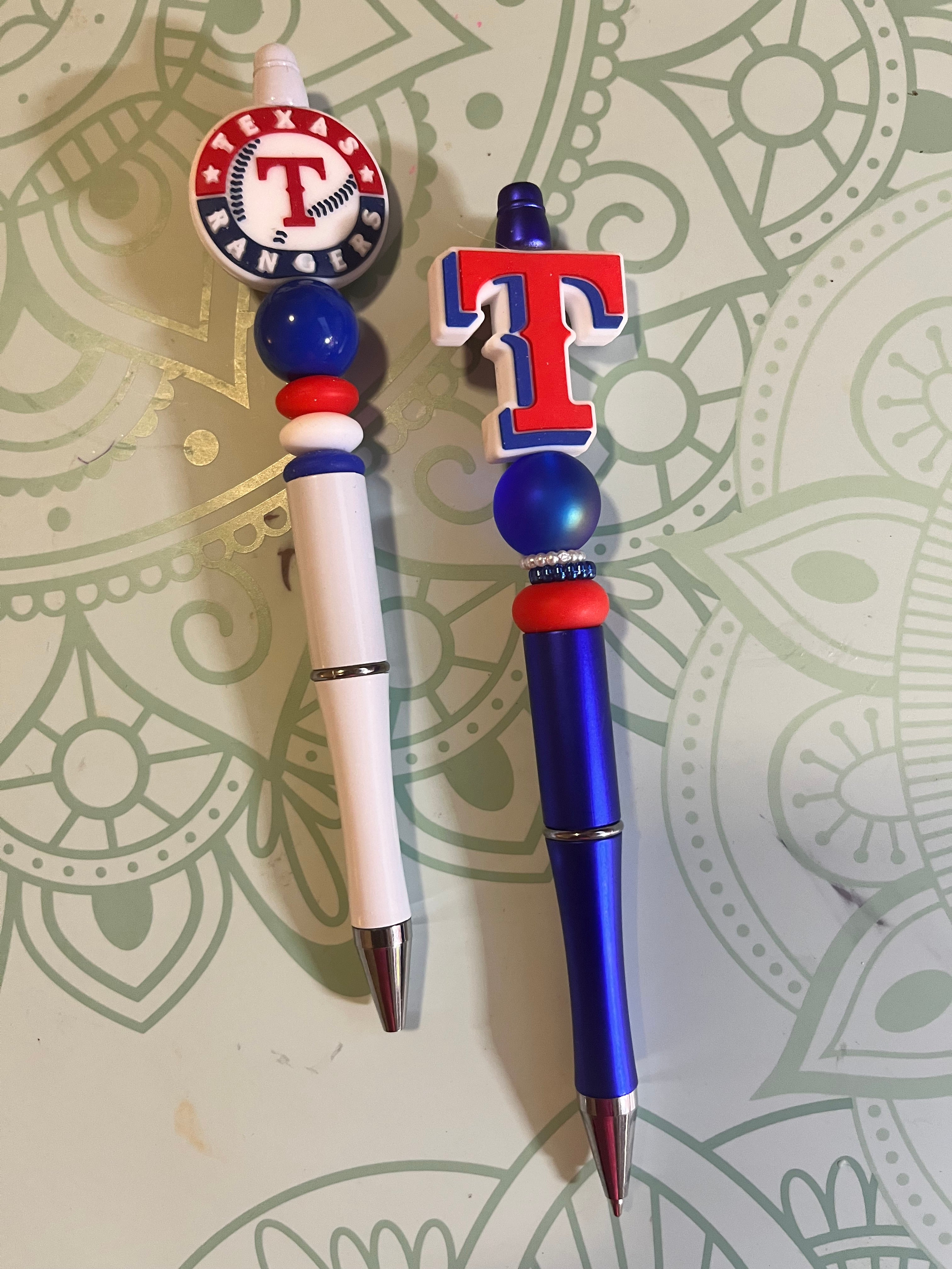 Dallas Teams Beaded Pens - Custom Made Beaded Focal Pens, Sports Focal Pens,
