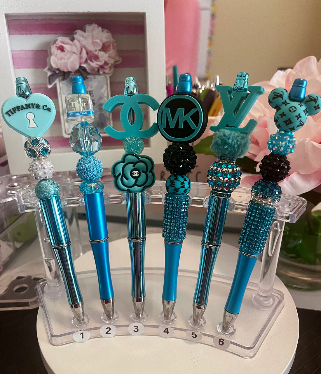 Designer Luxury Beaded Pens - Refillable Ink Pens | Pretty Luxury Pens | Designer Beaded Pens