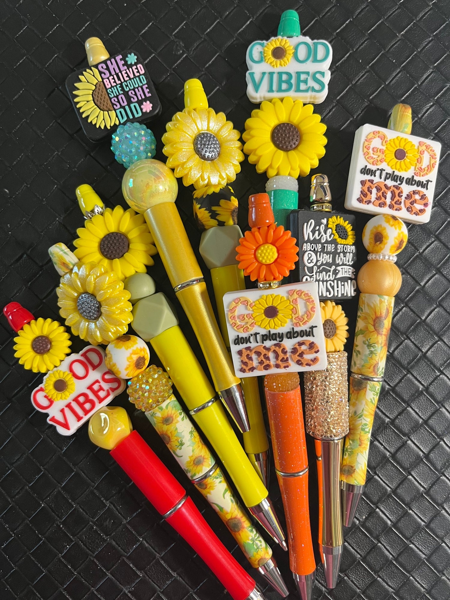 Sunflower Beaded Pen, Pretty Sunflower Focal Pen, Sunflower Gifts, Gifts for Writers