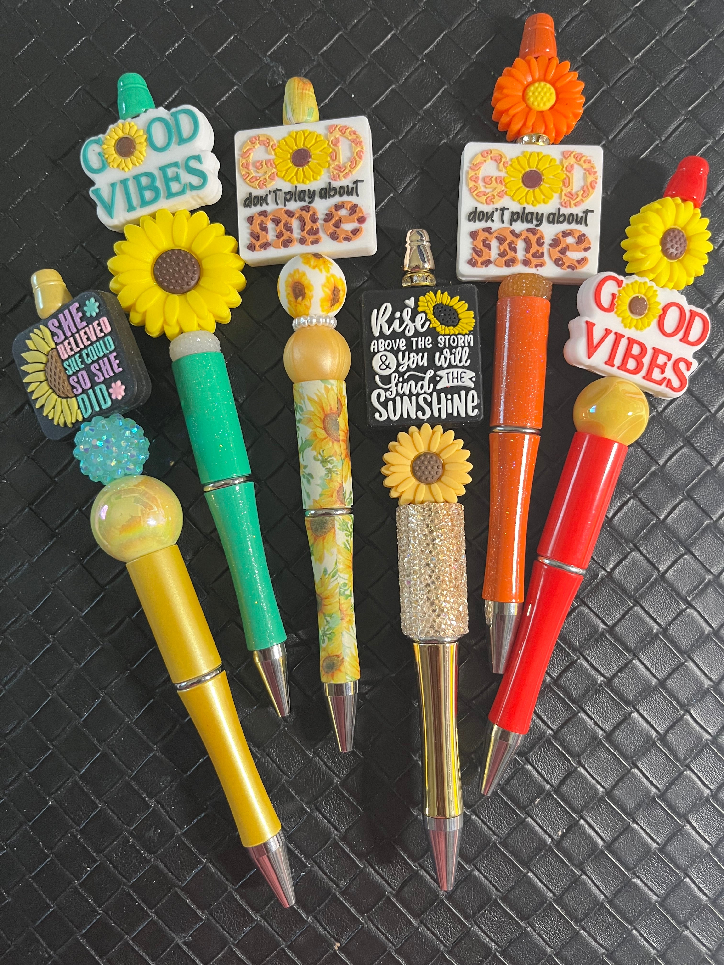 Sunflower Beaded Pen, Pretty Sunflower Focal Pen, Sunflower Gifts, Gifts for Writers