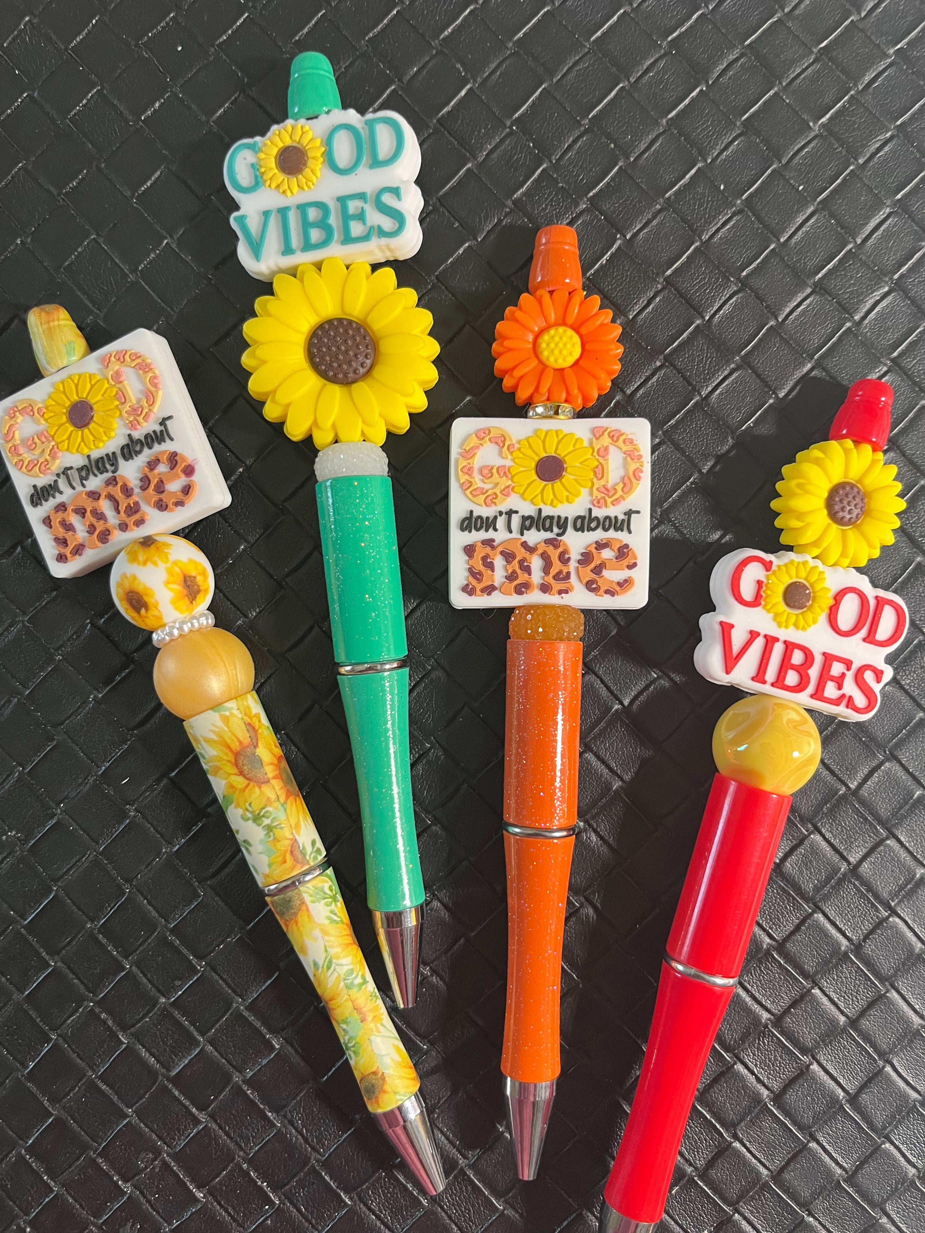 Sunflower Beaded Pen, Pretty Sunflower Focal Pen, Sunflower Gifts, Gifts for Writers