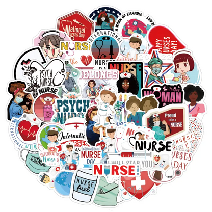 Nurse Life Custom Made Beaded Pens - Medical Nurse Focal Pens and Stickers, Waterproof Nurse Stickers