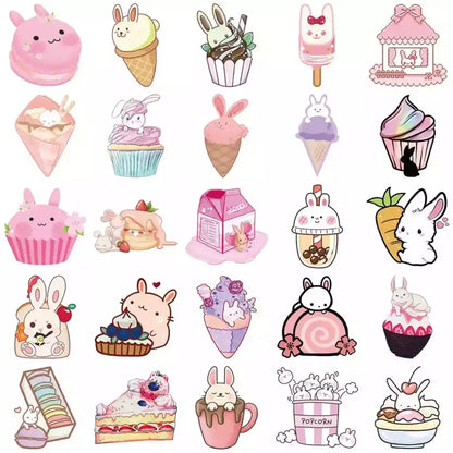 Rabbit Stickers | Rabbits | Rabbit Sticker Bundle | Stickers with Cute Rabbits | Rabbits and Dessert | Rabbit Sticker Gifts | Rabbits