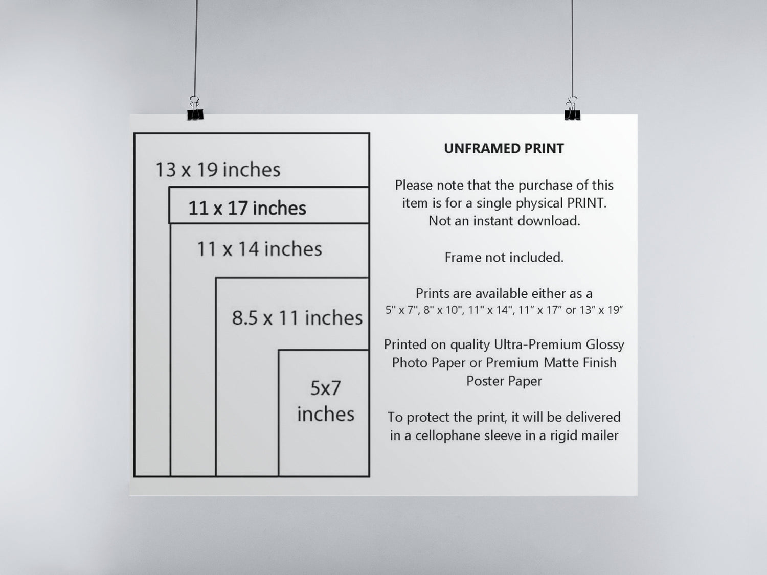 Tamedia Print Size Chart 