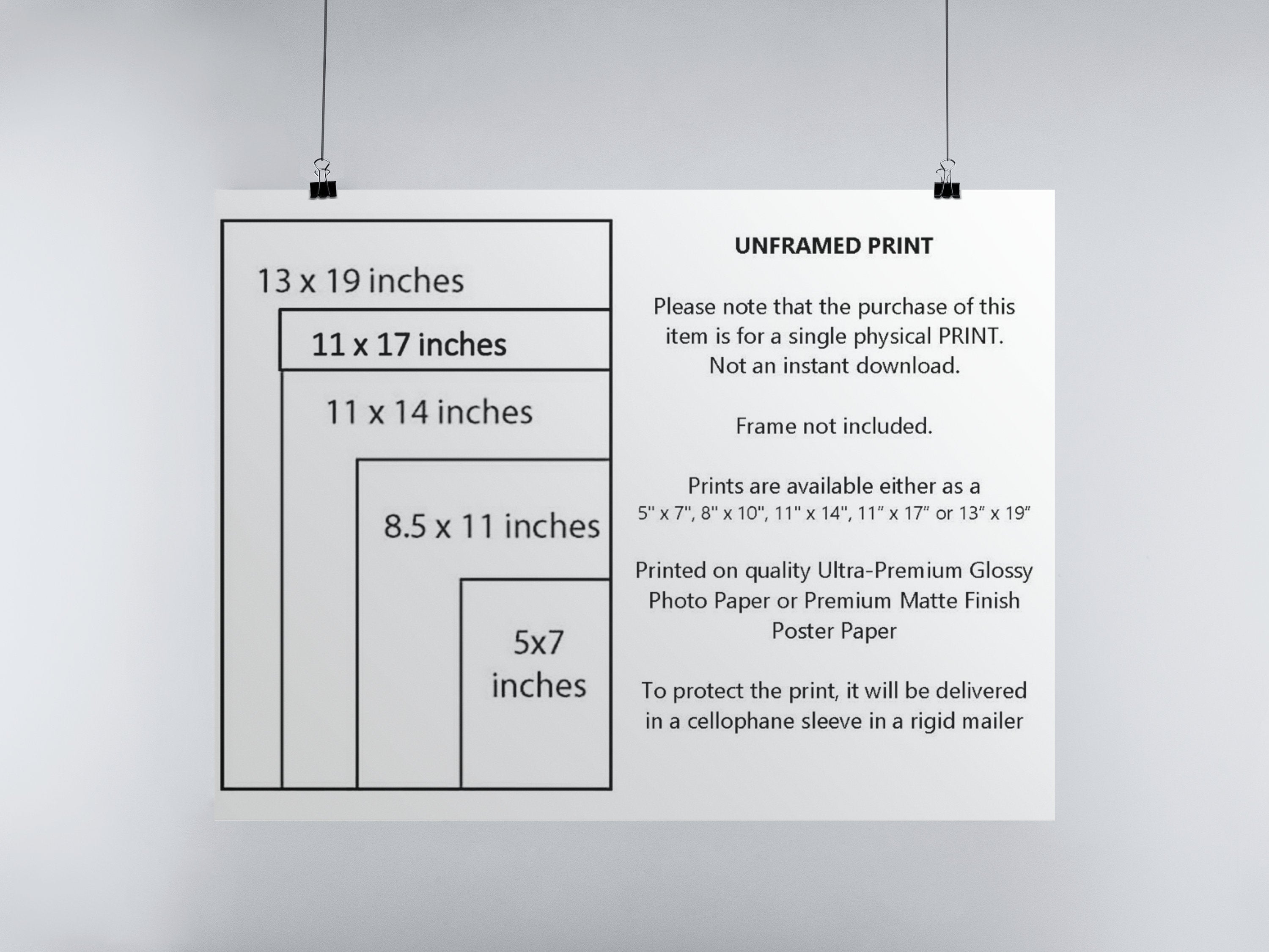 Tamedia Print Size Chart 