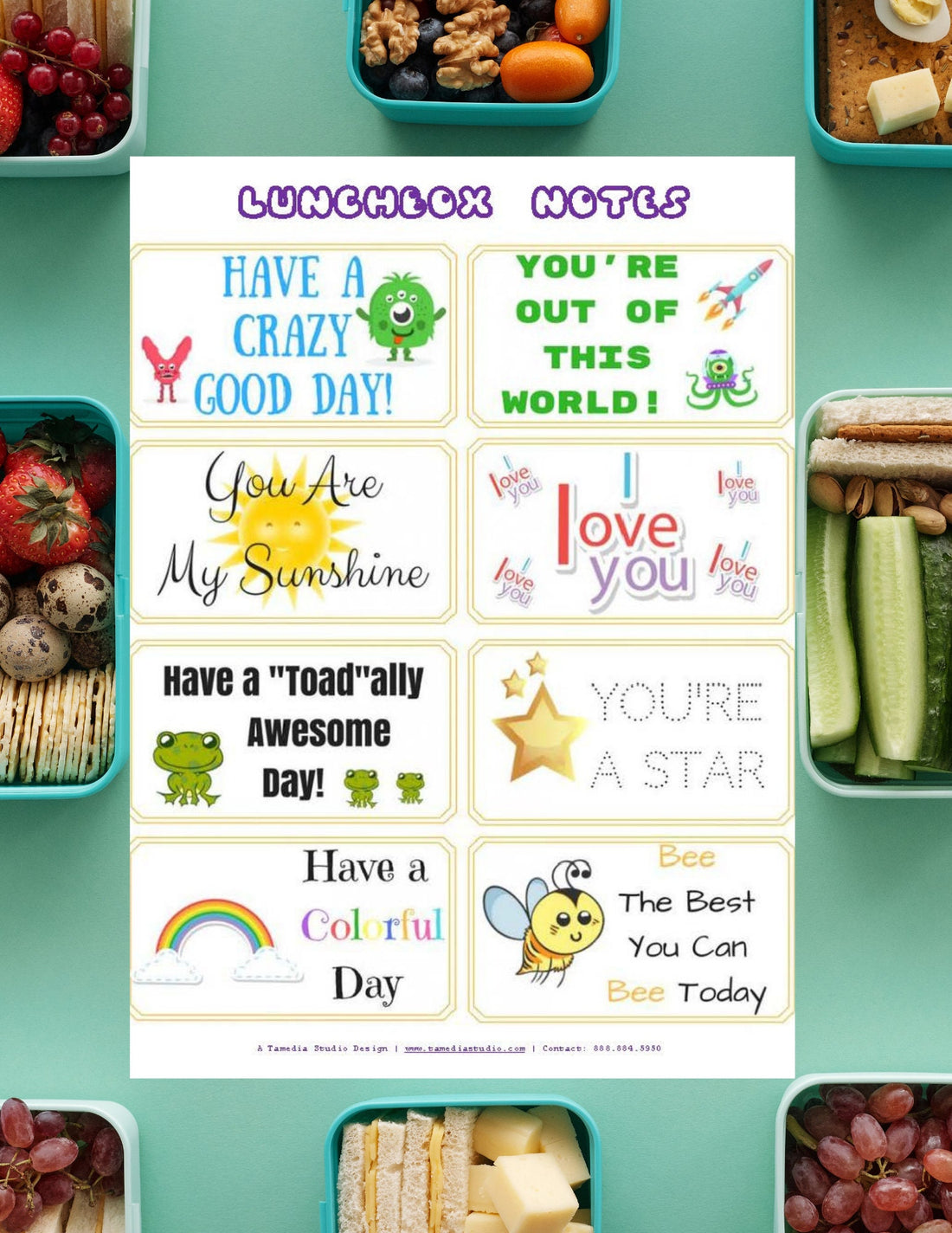 Printable School Lunch Box Notes/Lunchbox Notes/Student School Notes/Instant Printable Download