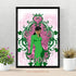 Pink and Green Pretty Girl with 1908 framed print