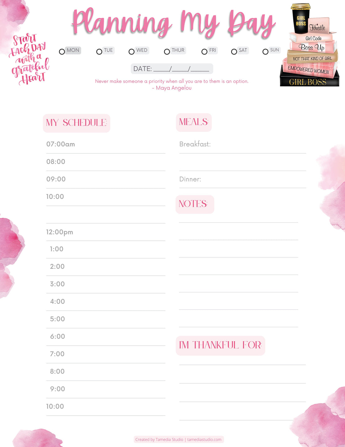 Girl Boss Notepad | Girl Boss | Daily Schedule Notepad | Daily Planner | Girl Boss Stationery | Girl Boss Planner | Free Stylus Pen Included