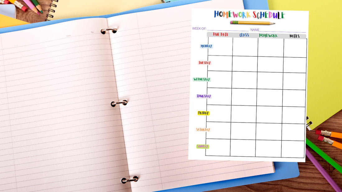 Homework Tracker | Student Homework Schedule | Back to School | Homework Log | Forms for Parents | Kid&