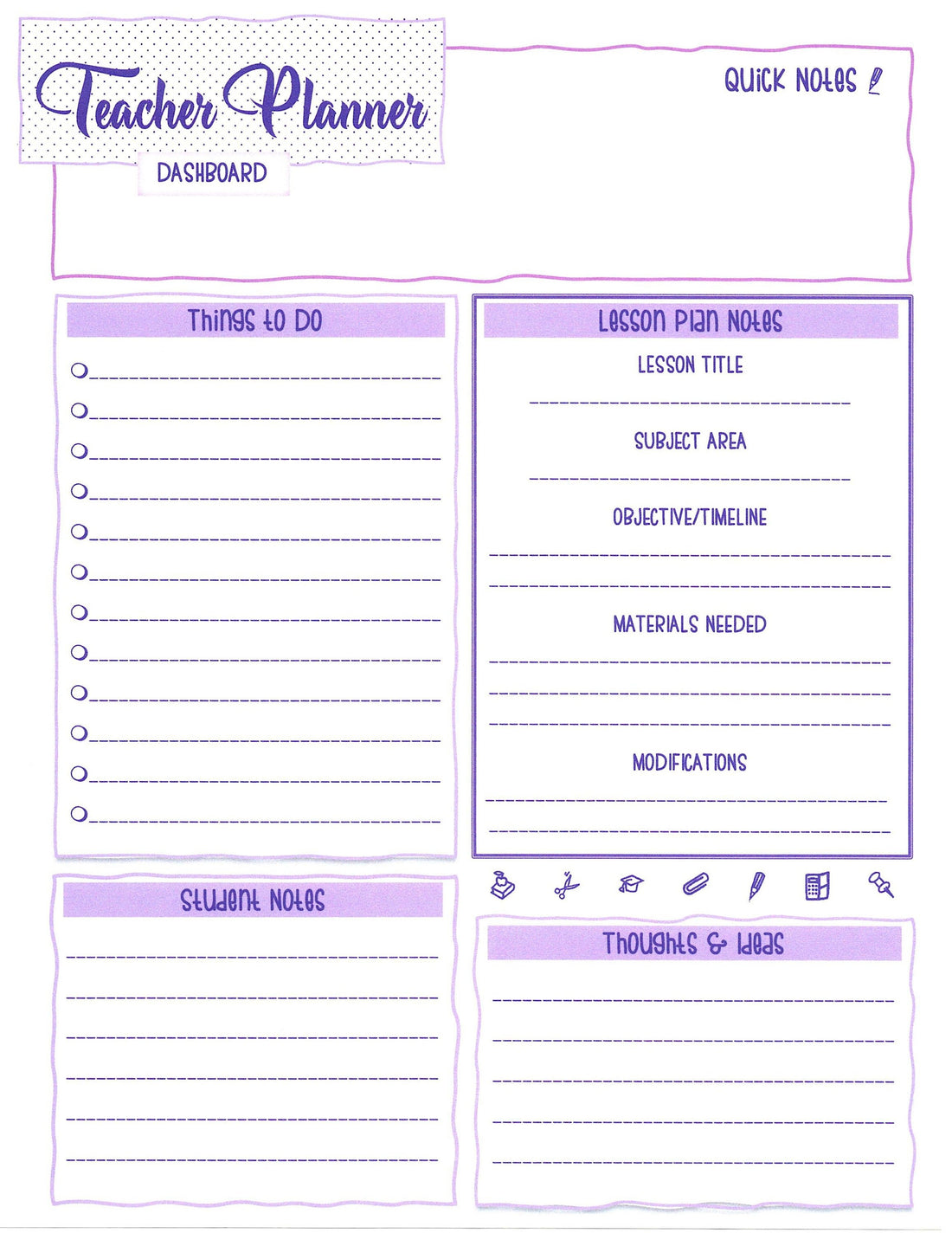 Teacher Lesson Planner | Back to School | Schedule Lessons | Lesson Planning | School Notes |Instant Download