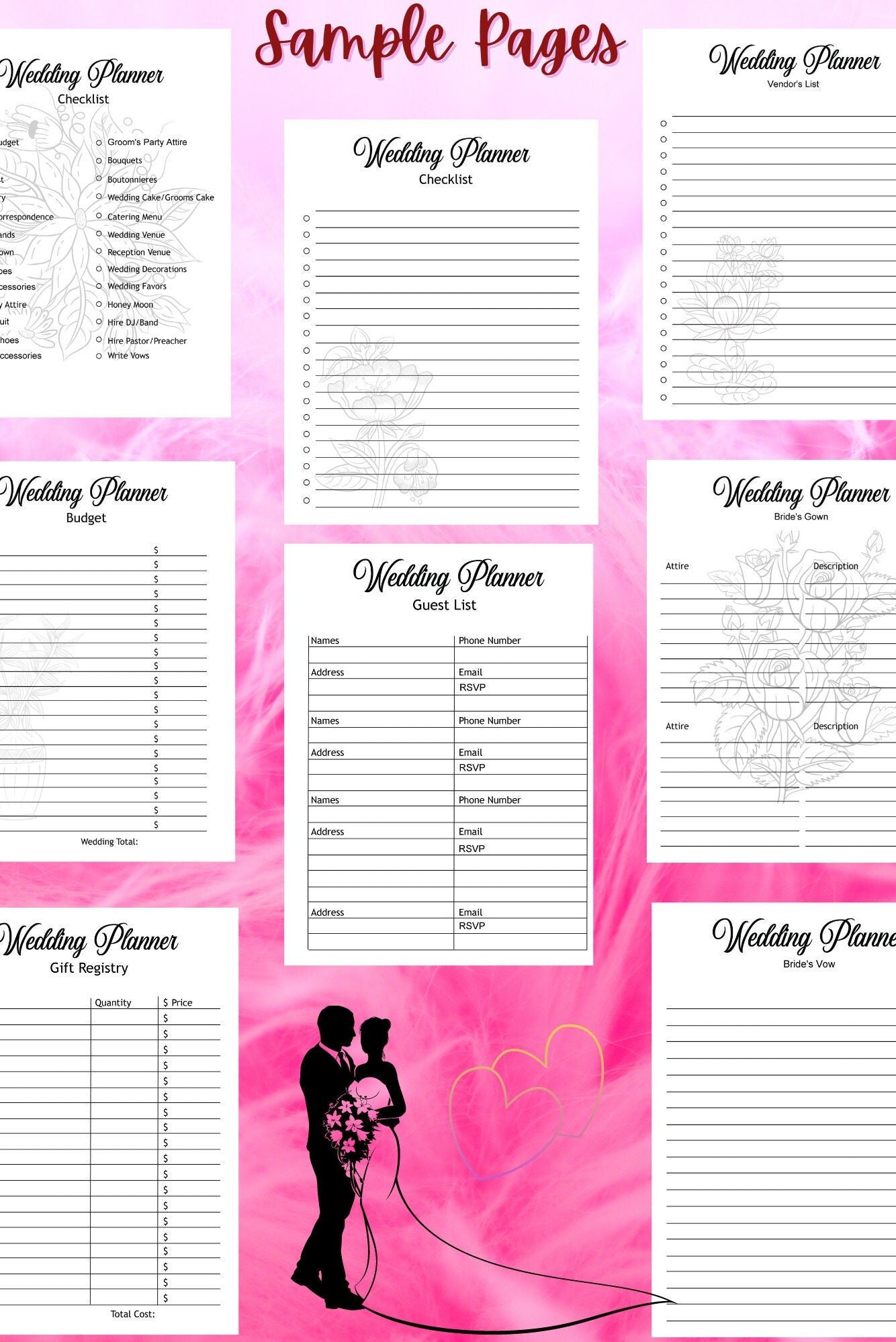 Wedding Planner Pack | Printable Wedding Planner | Wedding Plan Bundle | Wedding Planning Book | PDF Wedding Planner