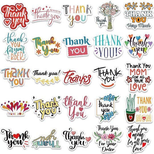 Thank You Stickers, Customer Thank You Stickers, Business Stickers, Thank You Decals, Thank You Sticker Bundle