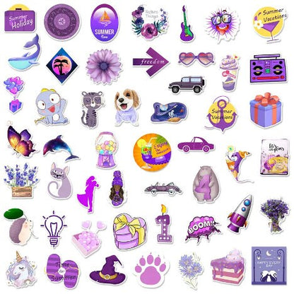 Pink and Purple Glossy Sticker Pack, Stickers for Girls, Glossy Sticker Bundle, Sticker Gifts, 6 Sticker Pack, Waterproof Stickers