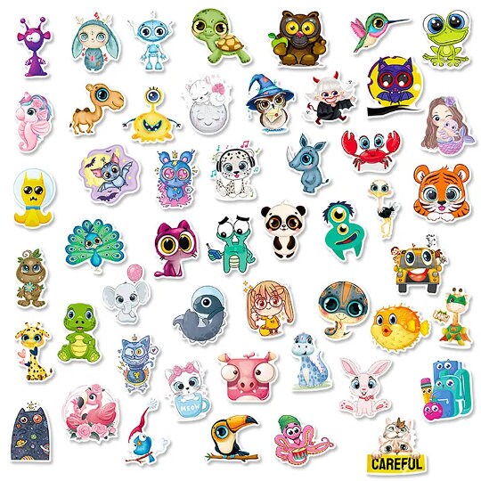 Children Reward Stickers | Cartoon Stickers for Kids | Sticker Bundle | Animal Stickers | Animal Avatar Stickers