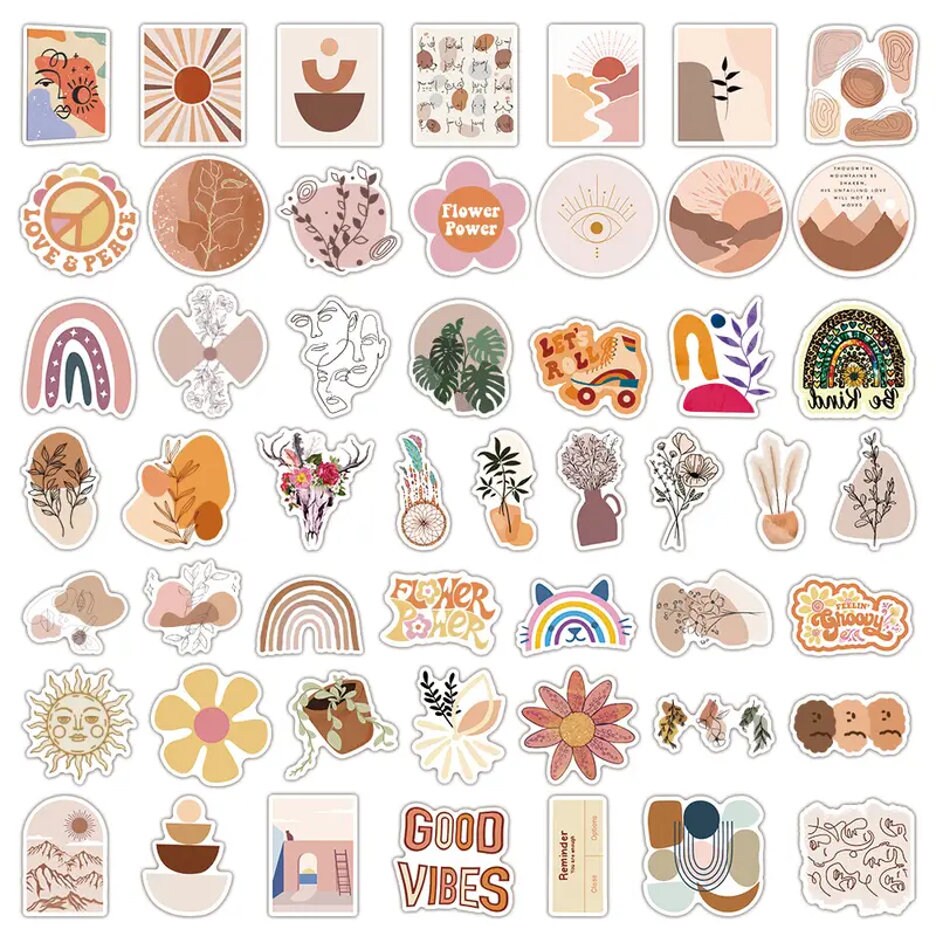 Bohemian Stickers  | Boho Stickers | Boho Sticker Pack | Boho Sticker Collection | Bohemia Minimalist | Boho Abstract | Cute Boho Stickers