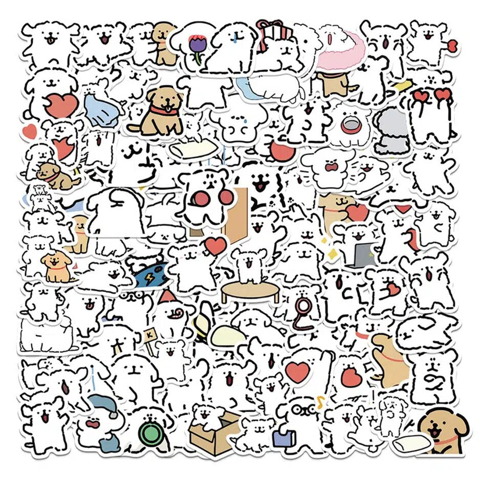 Puppy Sticker Bundle | Puppies | Stickers with Puppies | Stickers For Kids | Sticker Gifts | White Puppy Stickers | Pet owner Gifts