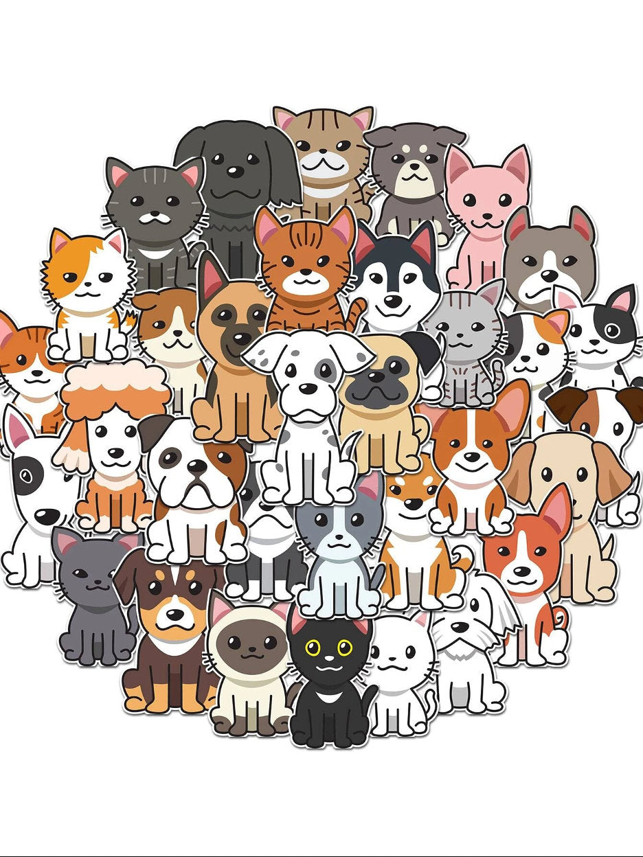 Dog and Cat Stickers | Animal Sticker Bundle | Stickers with Dogs and Cats | Stickers For Kids | Sticker Gifts | Animal Stickers
