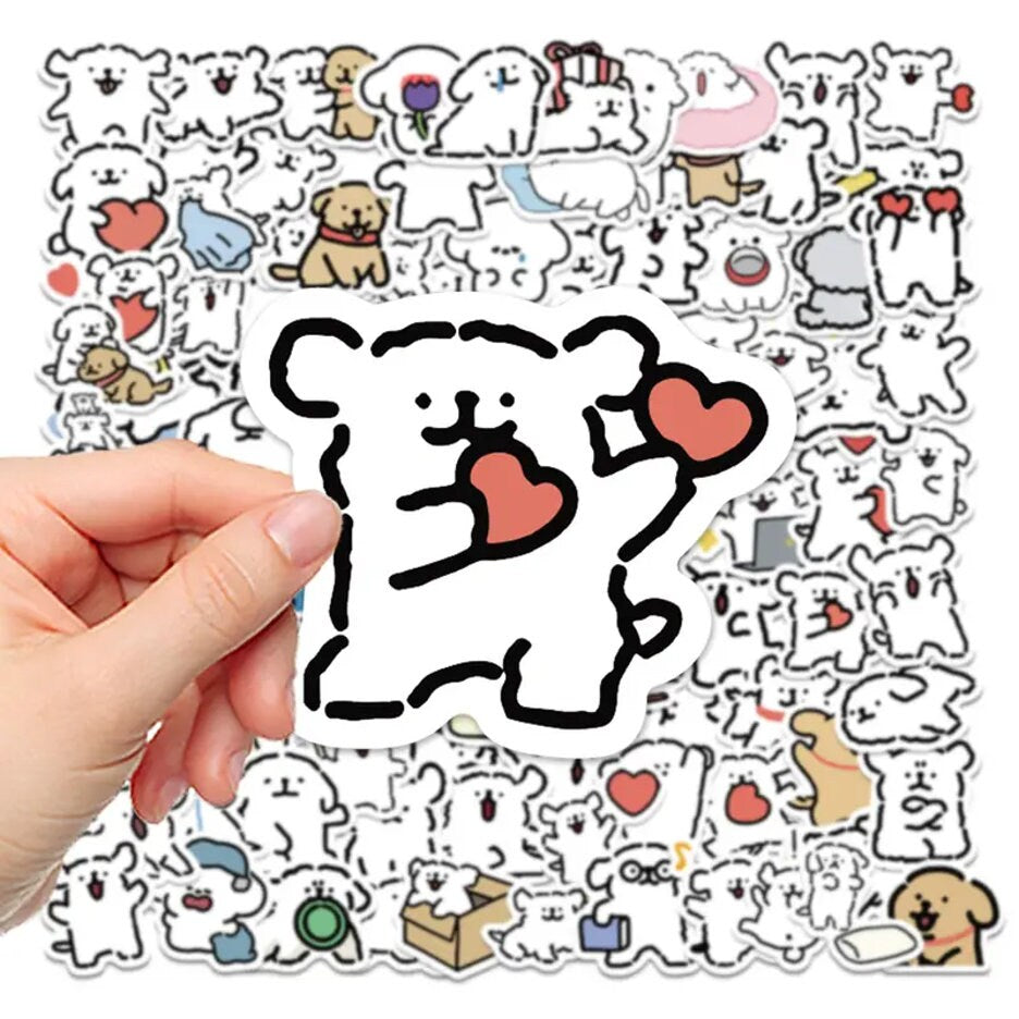 Puppy Sticker Bundle | Puppies | Stickers with Puppies | Stickers For Kids | Sticker Gifts | White Puppy Stickers | Pet owner Gifts