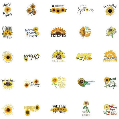 Sunflower Stickers | Flower Stickers | Sunflower Sticker Bundle | Sticker Gifts | Sunflower gifts | Stickers with Quotes