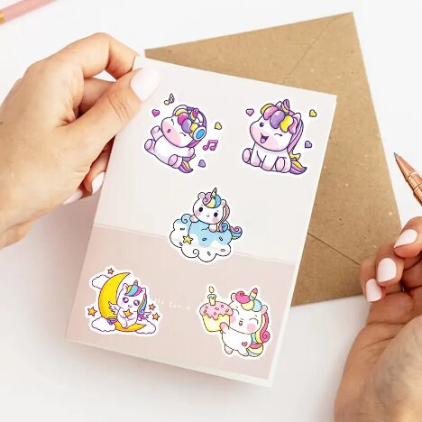 Unicorn Stickers, Cute Aesthetic Unicorn Waterproof Stickers