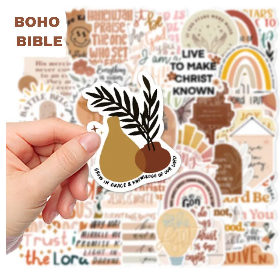 Bohemian Bible Series Stickers | Boho Stickers | Christian Church Gifts | Christian Boho Stickers | Boho Abstract | Bible Boho Stickers